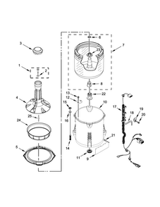Basket And Tub Parts Diagram and Parts List for MVW18PRBWW0  Maytag Washer