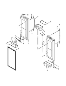 Refrigerator Door Parts Diagram and Parts List for JFC2089BEM01  Jenn-Air Refrigerator