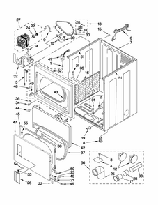 Cabinet Parts Diagram and Parts List for MGDX600XW0  Maytag Dryer