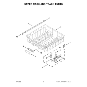 Upper Rack And Track Parts Diagram and Parts List for MDPS7024SZ0  Maytag Dishwasher