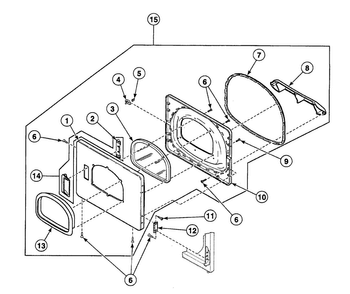 Door Assy Diagram and Parts List for SSEB17WJ1500  Speed Queen Dryer