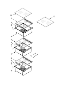Refrigerator Shelf Parts Diagram and Parts List for MSB26C6MDE02  Maytag Refrigerator