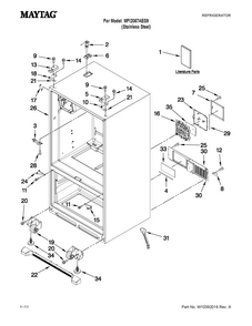 Cabinet Parts Diagram and Parts List for MFI2067AES9  Maytag Refrigerator