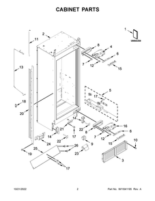 Cabinet Parts Diagram and Parts List for JBZFL18IGX10  Jenn-Air Freezer