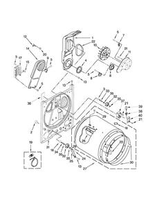 Bulkhead Parts Diagram and Parts List for CED126SBW0  Crosley Dryer