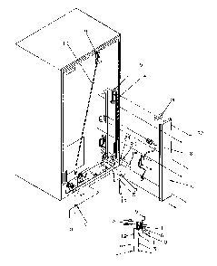 Cabinet Back Diagram and Parts List for SSD21SL-P1193901WL  Amana Refrigerator