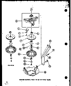Bearing Housing Diagram and Parts List for TAA400 P77040-2W Amana Washer