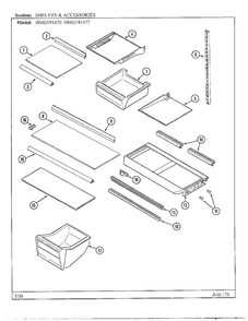 Shelves/accessories Diagram and Parts List for HMG191470  Admiral Refrigerator