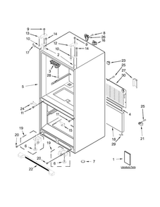 Cabinet Parts Diagram and Parts List for JFC2290REY00  Jenn-Air Refrigerator