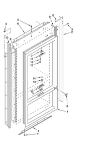 Cabinet And Breaker Trim Parts Diagram and Parts List for JF42PPFXDB01  Jenn-Air Refrigerator