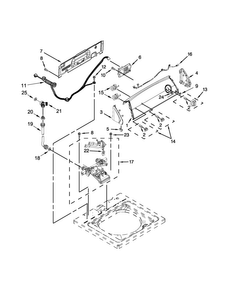 Controls And Water Inlet Parts Diagram and Parts List for 4GNTW4400YQ2  Amana Washer