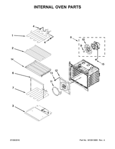 Internal Oven Parts Diagram and Parts List for MEW9630FZ01  Maytag Wall Oven