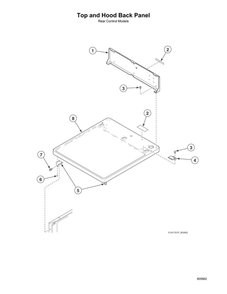 Top/Hood Back Panel Diagram and Parts List for LFNE5BSP115TW01  Speed Queen Washer