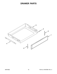Drawer Parts Diagram and Parts List for YMER8800FW6  Maytag Range