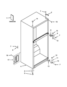 Cabinet Parts Diagram and Parts List for A8TXNGFBW01  Amana Refrigerator