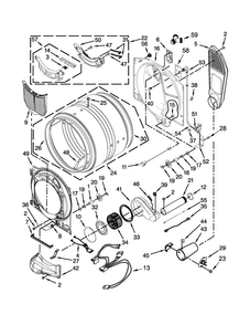 Bulkhead Parts Diagram and Parts List for MGD7100DW0  Maytag Dryer