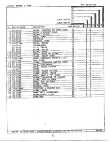 Motor/pump Diagram and Parts List for LNC6745A77  Admiral Washer