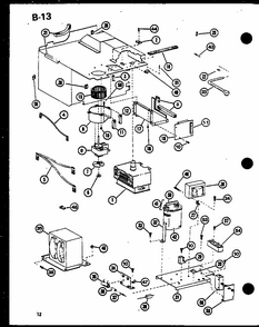 Interior Controls Diagram and Parts List for RV-10A P75085-14M Amana Microwave