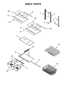 Shelf Parts Diagram and Parts List for ABB1921BRM00  Amana Refrigerator