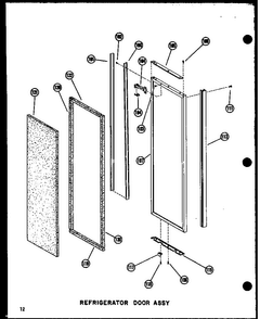 Refrigerator Door Assy Diagram and Parts List for SRI19W-AG-P60340-24WG  Amana Refrigerator