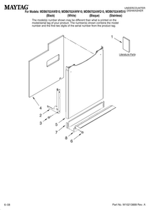 Door And Panel Parts Diagram and Parts List for MDB6702AWB10  Maytag Dishwasher