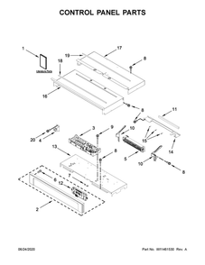 Control Panel Parts Diagram and Parts List for MEW9630FZ04  Maytag Wall Oven