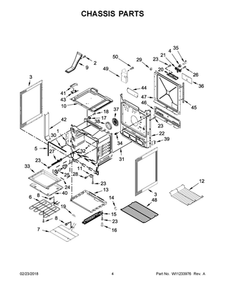 Chassis Parts Diagram and Parts List for MES8800FZ2  Maytag Range