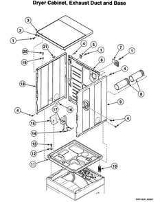 Dryer Cabinet Diagram and Parts List for LTSA7AWN3000  Speed Queen Washer Dryer Combo