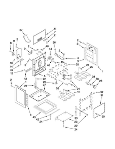 Chassis Parts Diagram and Parts List for JER8885RCW1  Jenn-Air Range