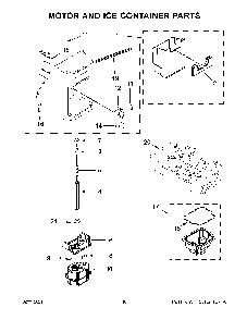 Motor And Ice Container Parts Diagram and Parts List for 10651335714  Kenmore Refrigerator