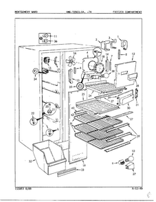 Freezer Compartment Diagram and Parts List for 22903-OA  Admiral Refrigerator