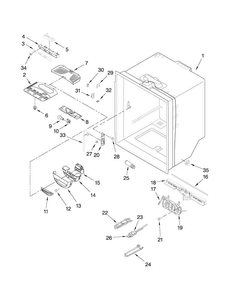Refrigerator Liner Parts Diagram and Parts List for AFD2535FES6  Amana Refrigerator