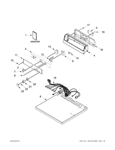 Top And Console Parts Diagram and Parts List for MDE18MNAZW0  Maytag Dryer