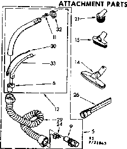 Attachment Parts Diagram and Parts List for 11621843  Kenmore Canister Vacuum