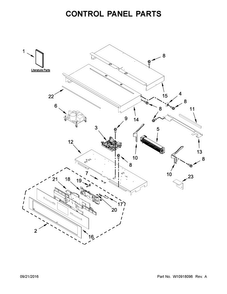 Control Panel Parts Diagram and Parts List for JJW3430DS02  Jenn-Air Wall Oven