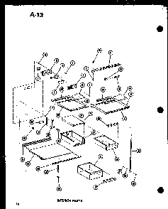 Interior Parts Diagram and Parts List for BKI-20E-L-P74702-7WL  Amana Refrigerator