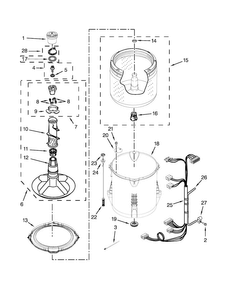 Basket And Tub Parts Diagram and Parts List for CAW9444DW1  Crosley Washer