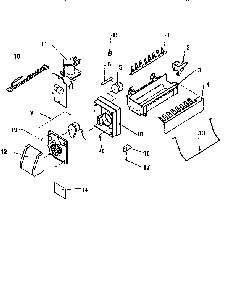 Compact Icemaker D7824702 Diagram and Parts List for THI18S3W-P1195401W  Amana Refrigerator