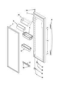 Refrigerator Door Parts Diagram and Parts List for MCD2358WEW01  Maytag Refrigerator