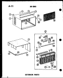 EXTERIOR PARTS Diagram and Parts List for 218D-3HWS P5541751R Amana Air Conditioner