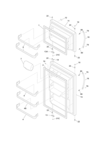 Doors Diagram and Parts List for CRT185LS9  Crosley Refrigerator