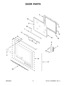 Door Parts Diagram and Parts List for JIS1450ML0  Jenn-Air Range