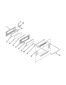 Upper Door Parts Diagram and Parts List for MGT8775XW03  Maytag Range