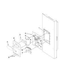 Dispenser Front Parts Diagram and Parts List for MFI2269VEW4  Maytag Refrigerator