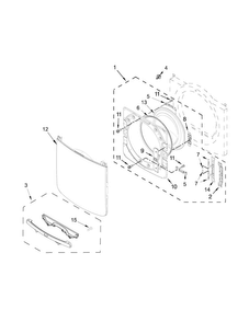 Door Parts Diagram and Parts List for MED8100DW0  Maytag Dryer