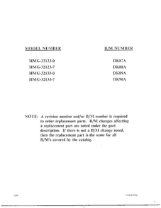 Front Page Diagram and Parts List for 32123-0  Admiral Refrigerator