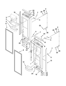 Refrigerator Door Parts Diagram and Parts List for JFC2089WTB0  Jenn-Air Refrigerator