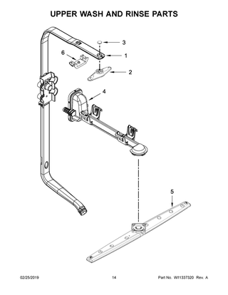 Upper Wash And Rinse Parts Diagram and Parts List for JDTSS244GM0  Maytag Dishwasher