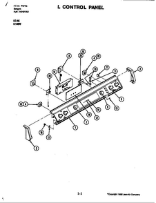 Control Panel Diagram and Parts List for D146B  Jenn-Air Range