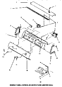 Graphic Panel, Ctrl Mtg Plate & Ctrls Diagram and Parts List for LWM353L-P1176402WL  Amana Washer